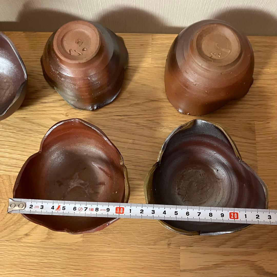 備前焼　山本和泉造　割山椒　向付　5客　※