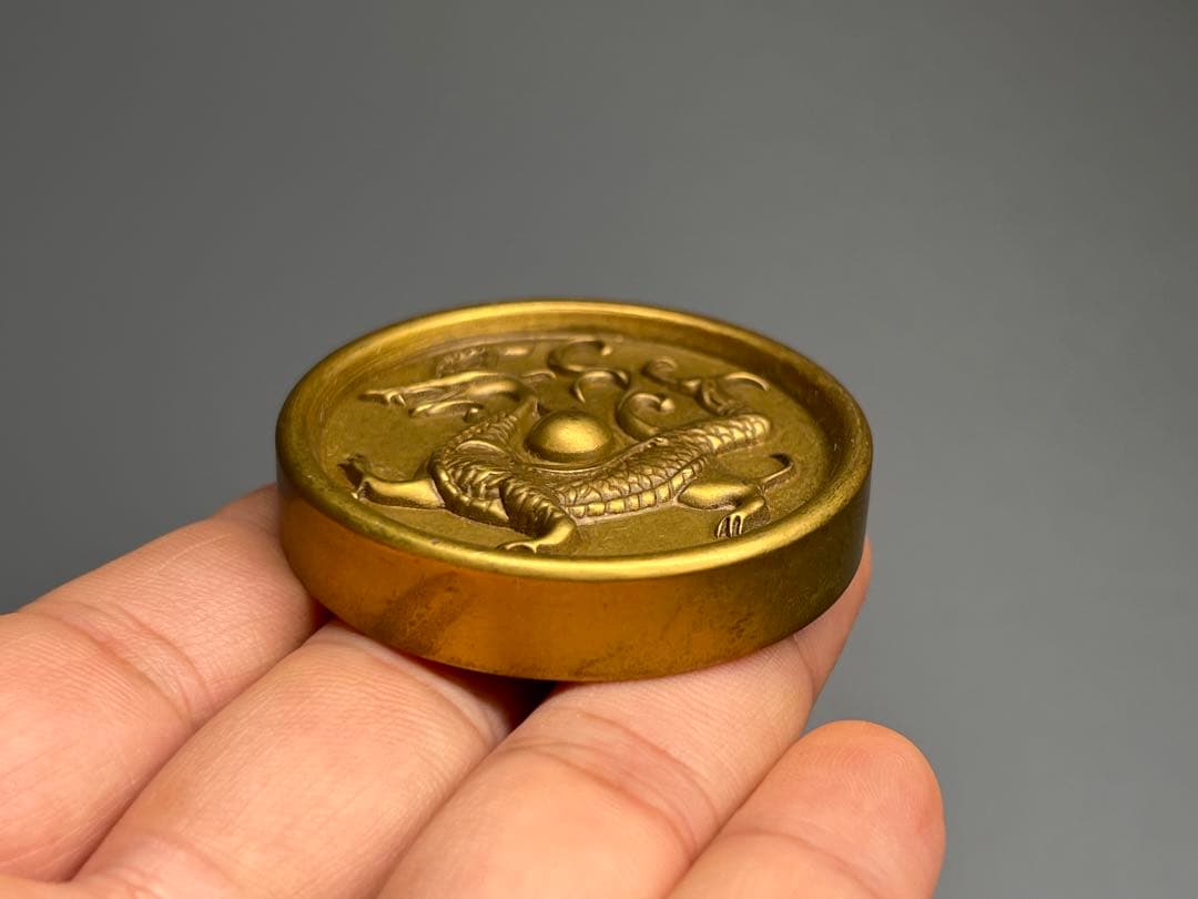 古美術 文鎮 書道具 聖獣 青龍 白虎 朱雀 玄武 厚重 中国 金属工芸 銅