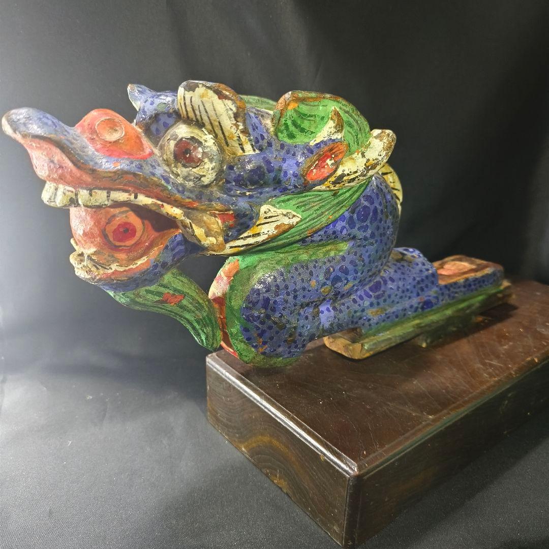 中国骨董 木彫竜頭 明清古建築 木鼻 だんじり 地車 寺流出古美術品 コレクター