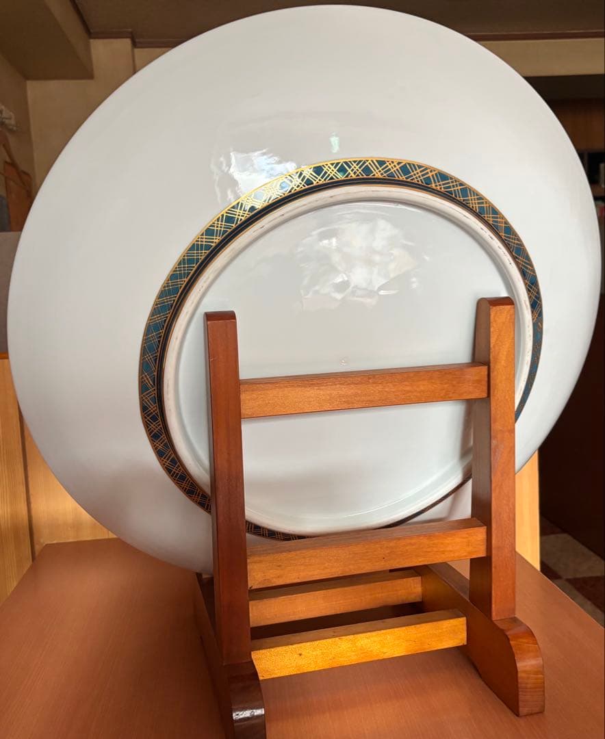 隆泉作　直径60cm 飾り皿　特大絵皿