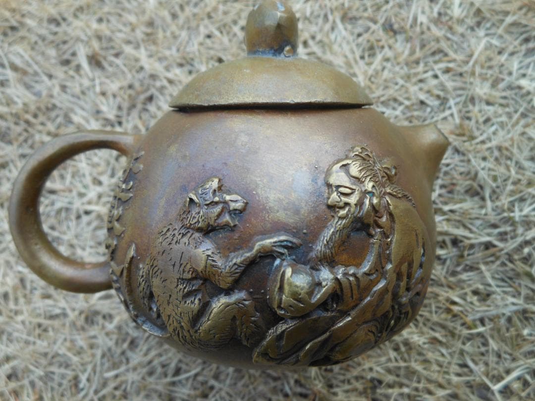 急須　茶器　茶壷　煎茶道具　茶事　金属製　アンティーク　古美術品