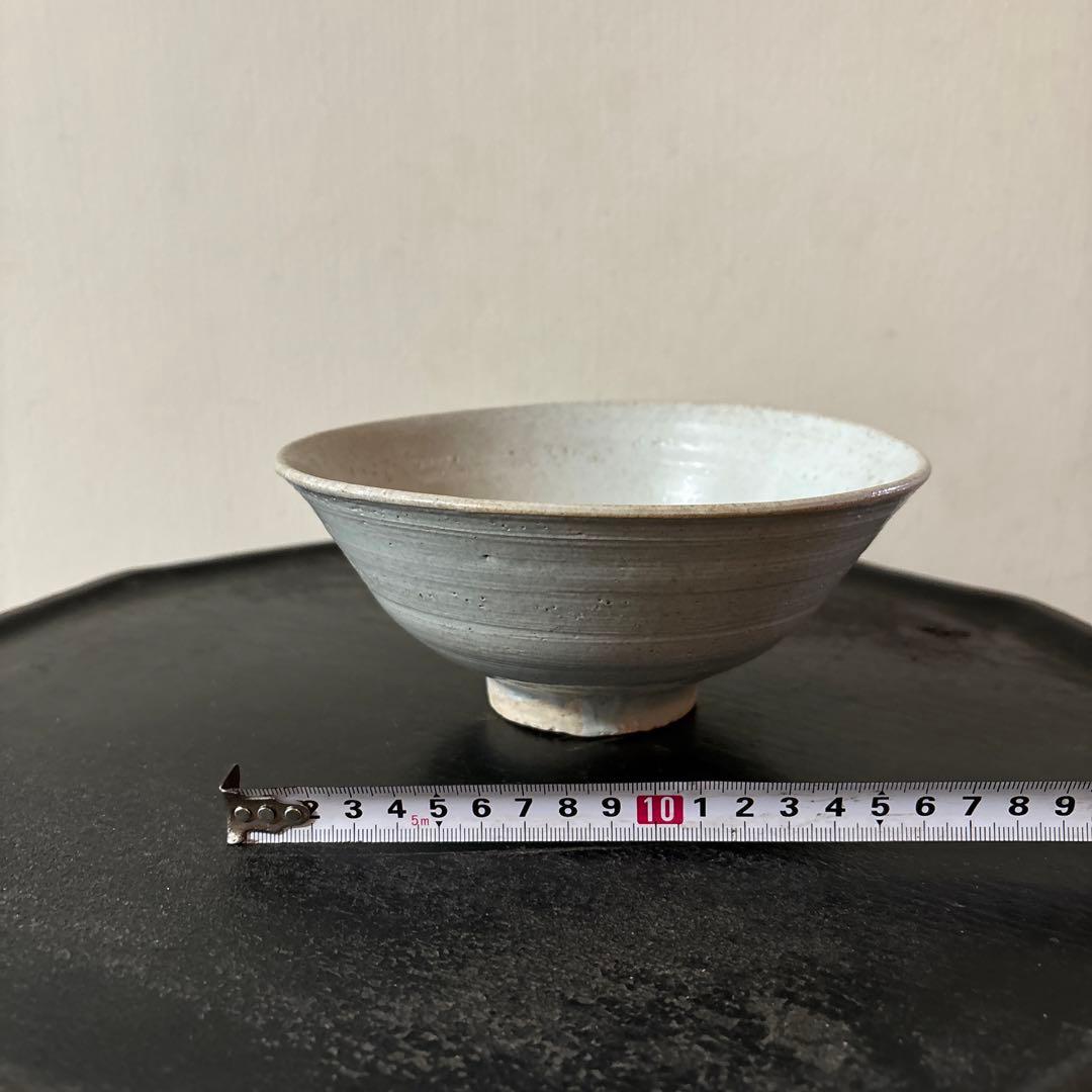 李朝　朝鮮王朝堅手鉢　白磁　茶碗　古民芸　韓国アンティーク　大茶碗　朝鮮古民具