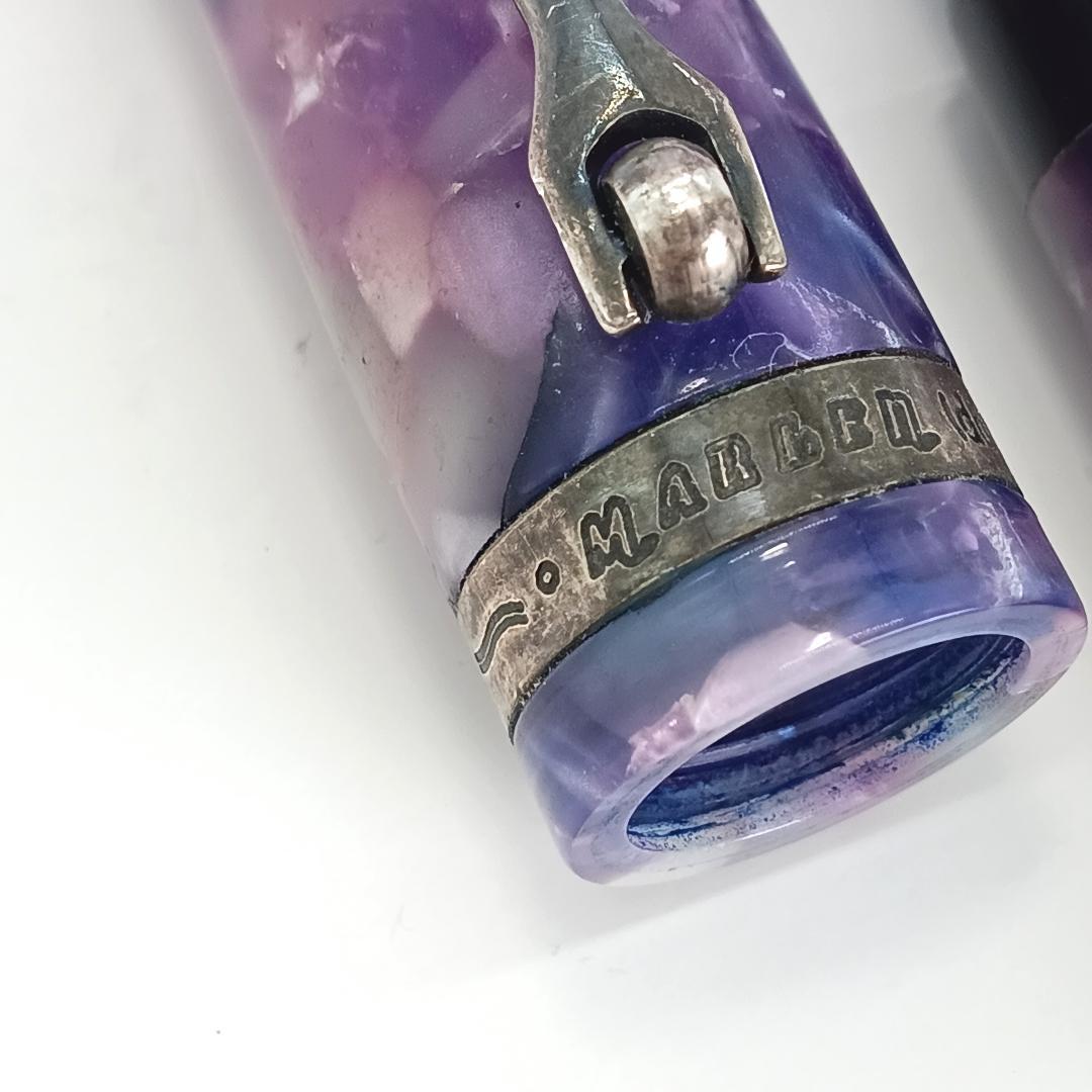 希少 マーレン K18 万年筆 イタリア製 マーブル パープル 流通少