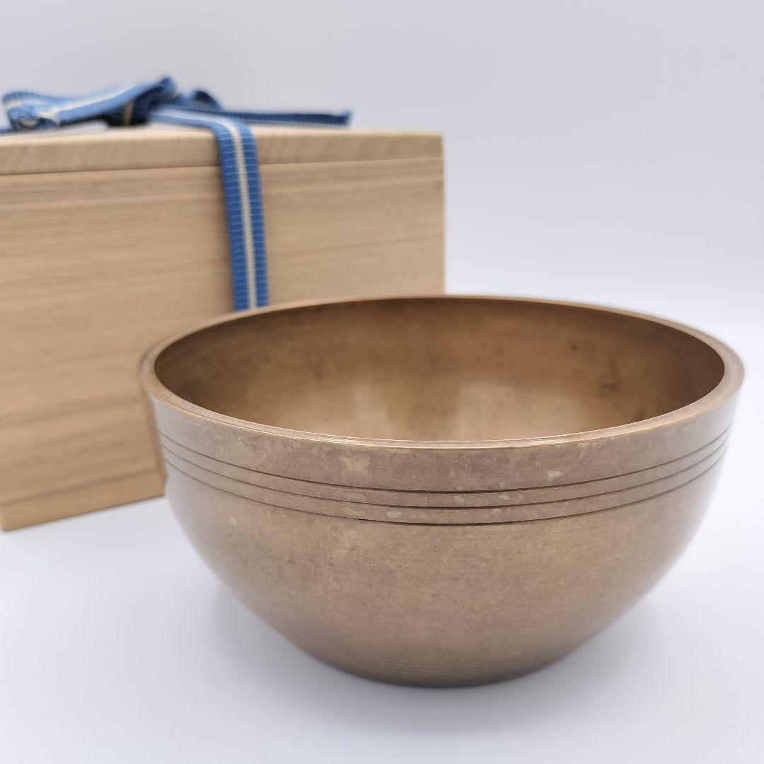 a197 建水　砂張建水　瓔珞　吉羽興兵衛　茶道具　茶道　古物　響銅