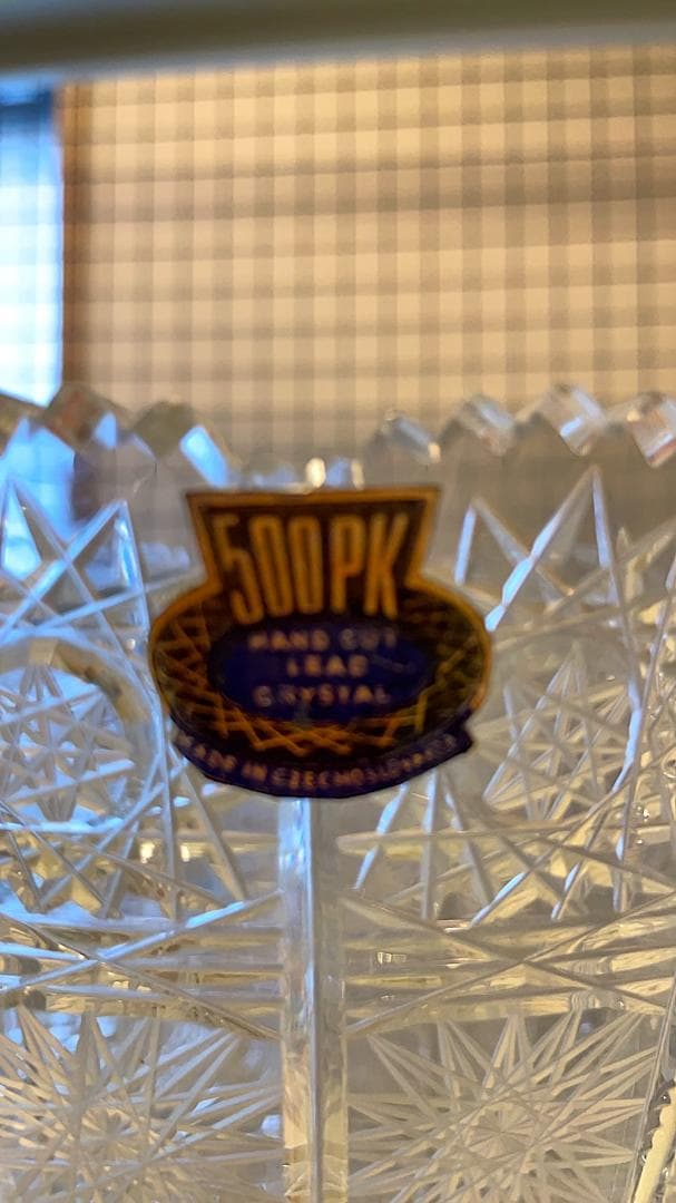 【未使用】ボヘミアグラス　500PK　花瓶　　クリスタルグラス【アンティーク】