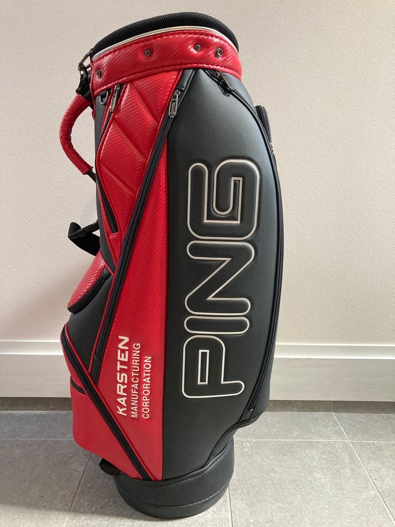 ピン　キャディバッグ赤色