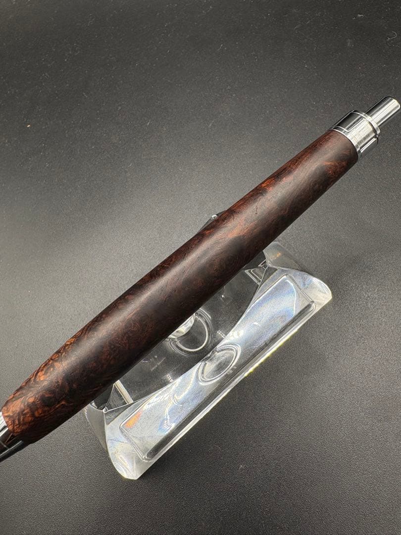 512極上　ホンジュラスローズウッド　瘤杢　木軸シャーペン　ボールペン