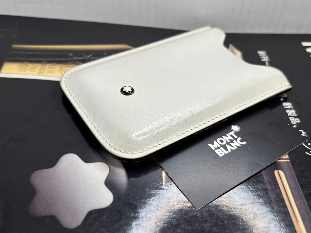 ⭐️美品⭐️モンブラン稀少完売逸品！本革製ペンポーチ・スマホケース・小物入れ白パール