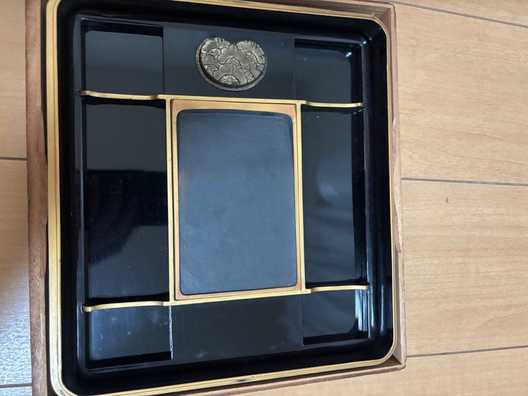 時代　光琳　蒔絵　硯箱　螺鈿細工