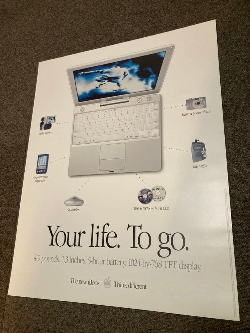 【apple】 2001年製　当時物　ポスター　iBook