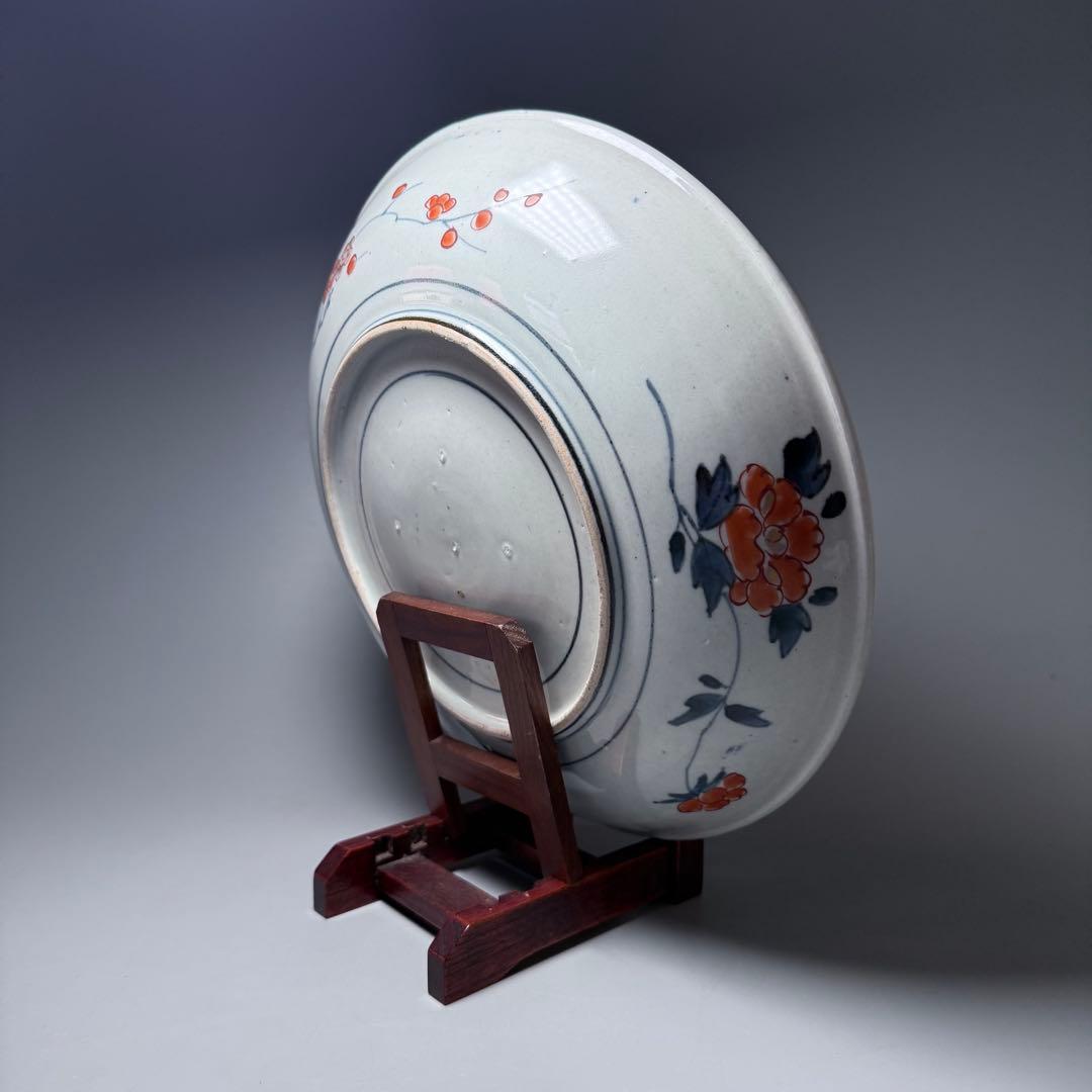 元禄伊万里　古伊万里　色絵菊花瓶文皿　約28cm　古美術　豪商旧蔵　圧倒的存在感