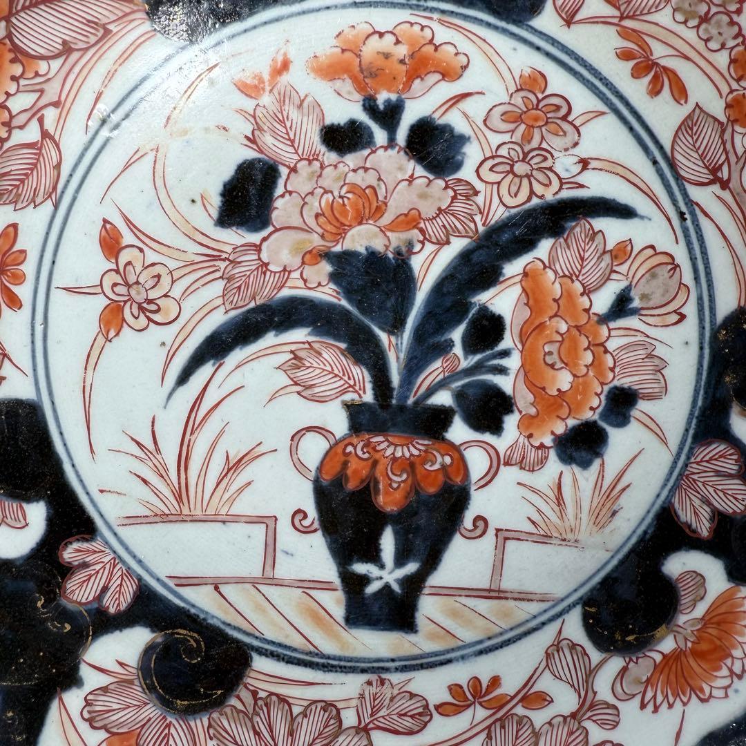 元禄伊万里　古伊万里　色絵菊花瓶文皿　約28cm　古美術　豪商旧蔵　圧倒的存在感
