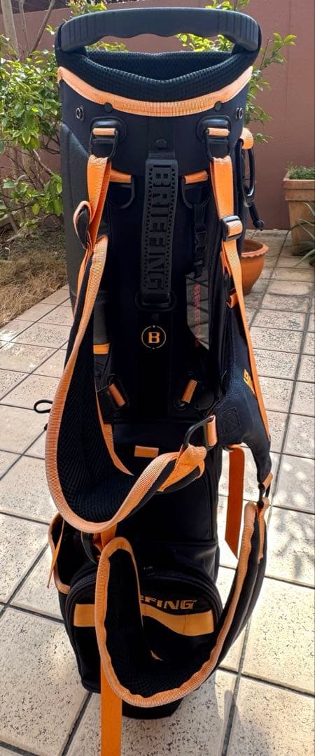 BRIEFINGブリーフィング スタンドキャディバッグ　黒/オレンジ