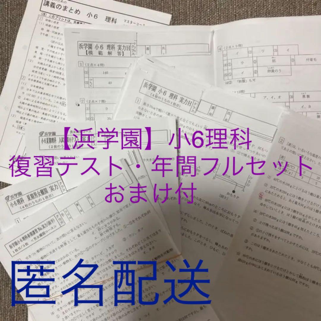 no22503105_【浜学園】小6理科　復習テスト・年間フルセット　おまけ付