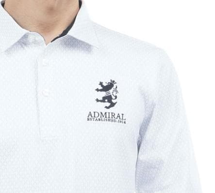 アドミラル ゴルフ 裏起毛シャツ〔小紋柄〕【L寸】ホワイト adma574