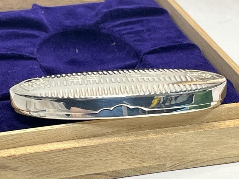 純銀 小判型 楊枝入 小物入れ　徳力本店謹製　62.1ｇ