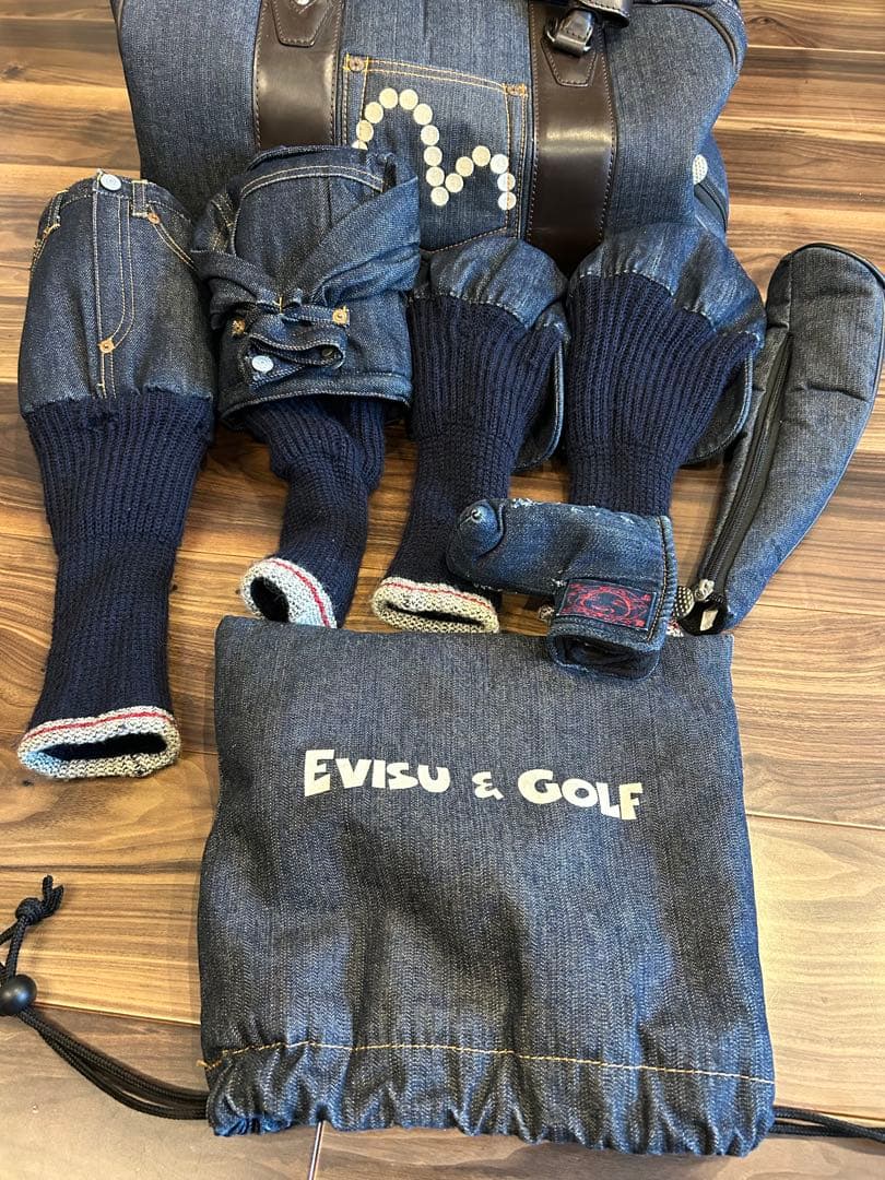 希少☆エヴィス ゴルフ☆キャディバッグ・ヘッドカバー・ボストンバッグ10点セット