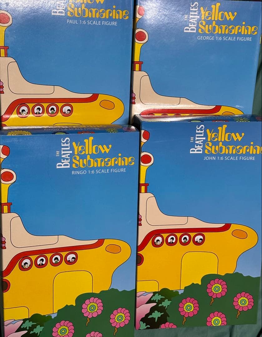 超レア●イエロー・サブマリン12インチビートルズフィギュアセット●ジョンレノン他