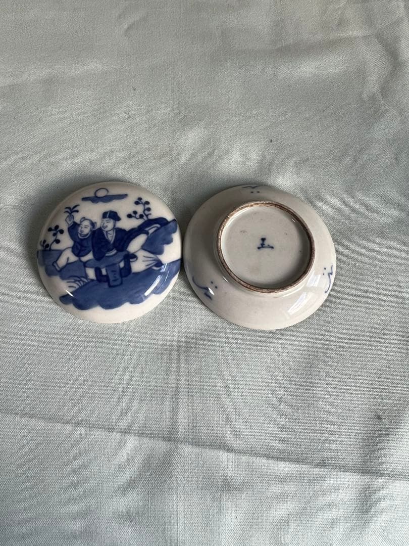 中国古美術 古染付 人物 香合