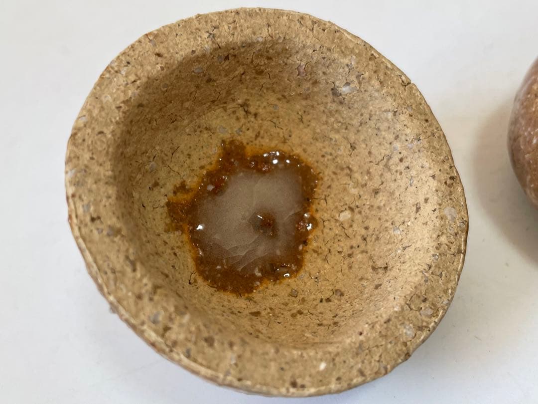 作家物　陶芸家　作者不明　三輪休雪　？　萩焼　萩香合　香合　蜜柑　柿　箱なし