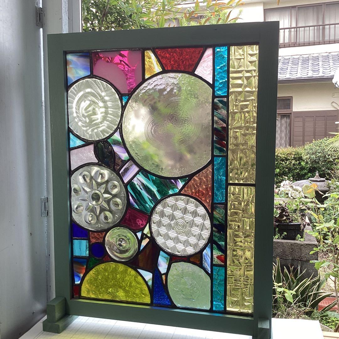 ステンドグラスパネル　ロンデルモザイク(1465)