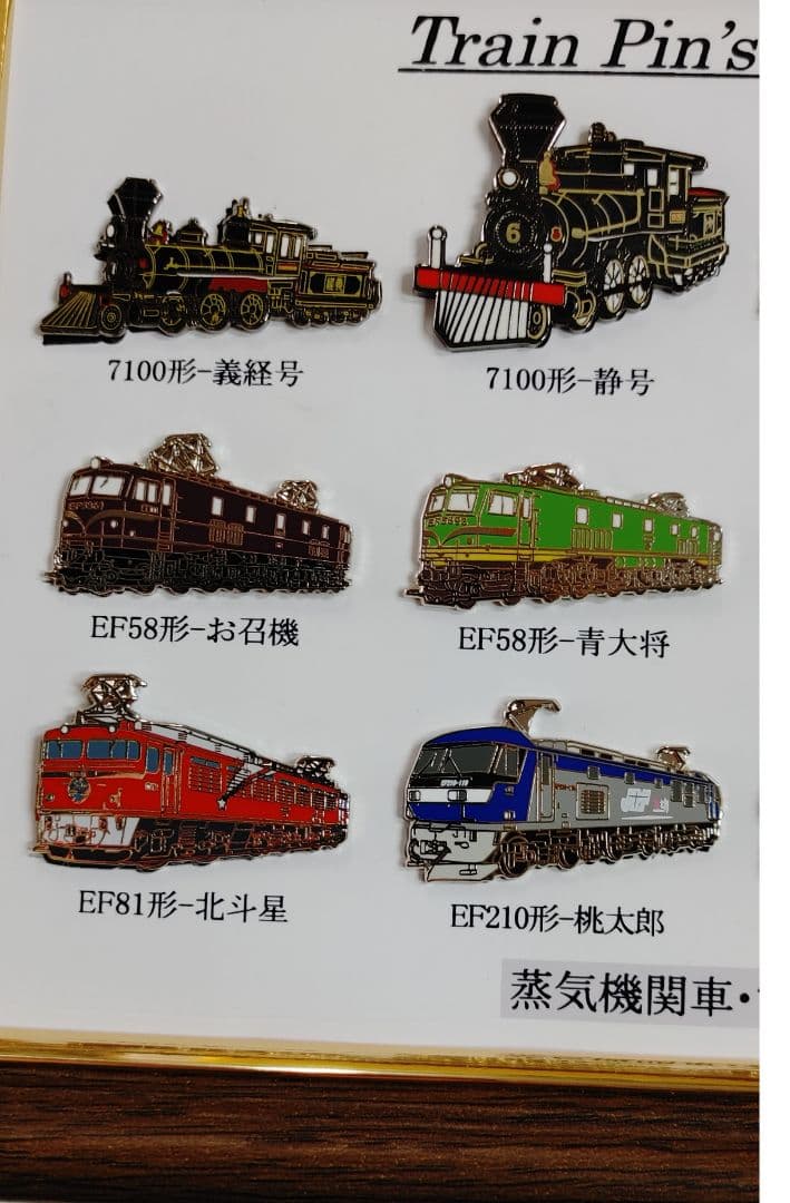 額入りピンバッチ 蒸気機関車・電気機関車 12種類 鉄道 飾り インテリア