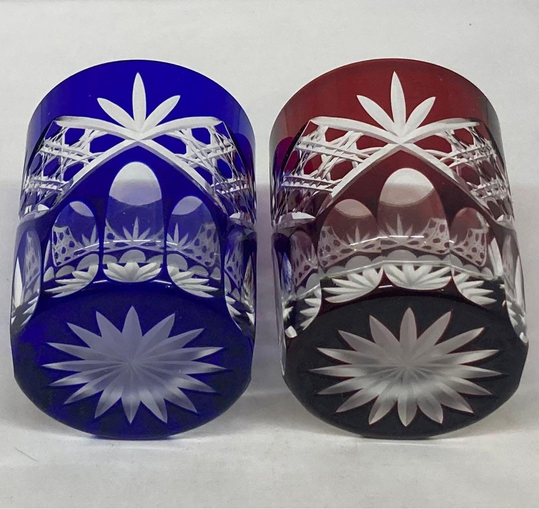 B3s  伝統工芸　江戸切子　グラス  2個　太武朗工房　共箱