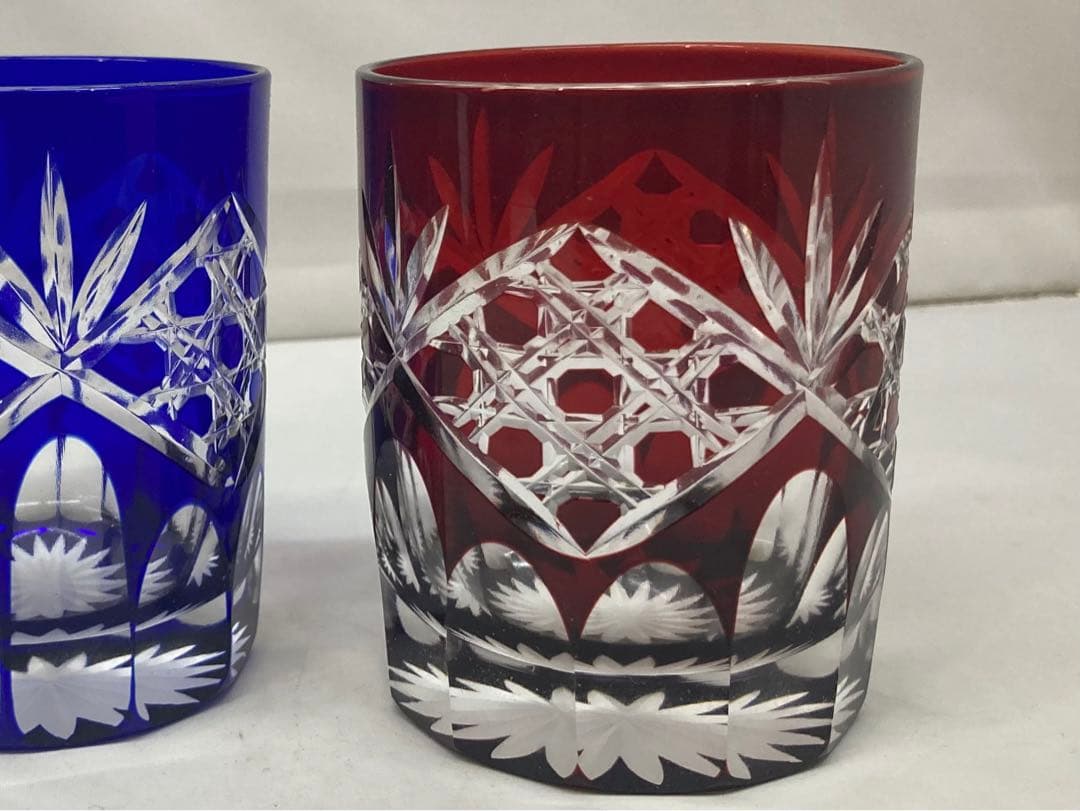 B3s  伝統工芸　江戸切子　グラス  2個　太武朗工房　共箱