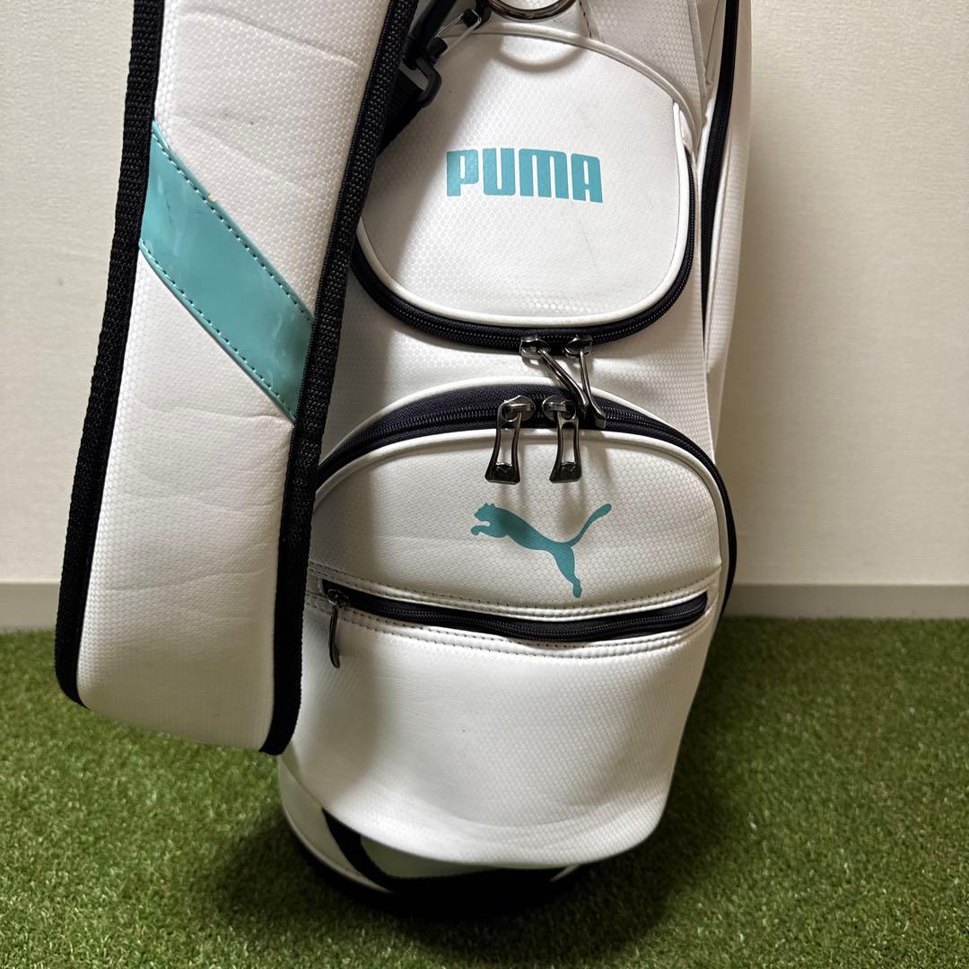 PUMA プーマ 2022年モデル キャディバッグ 9型 ホワイト/ターコイズ