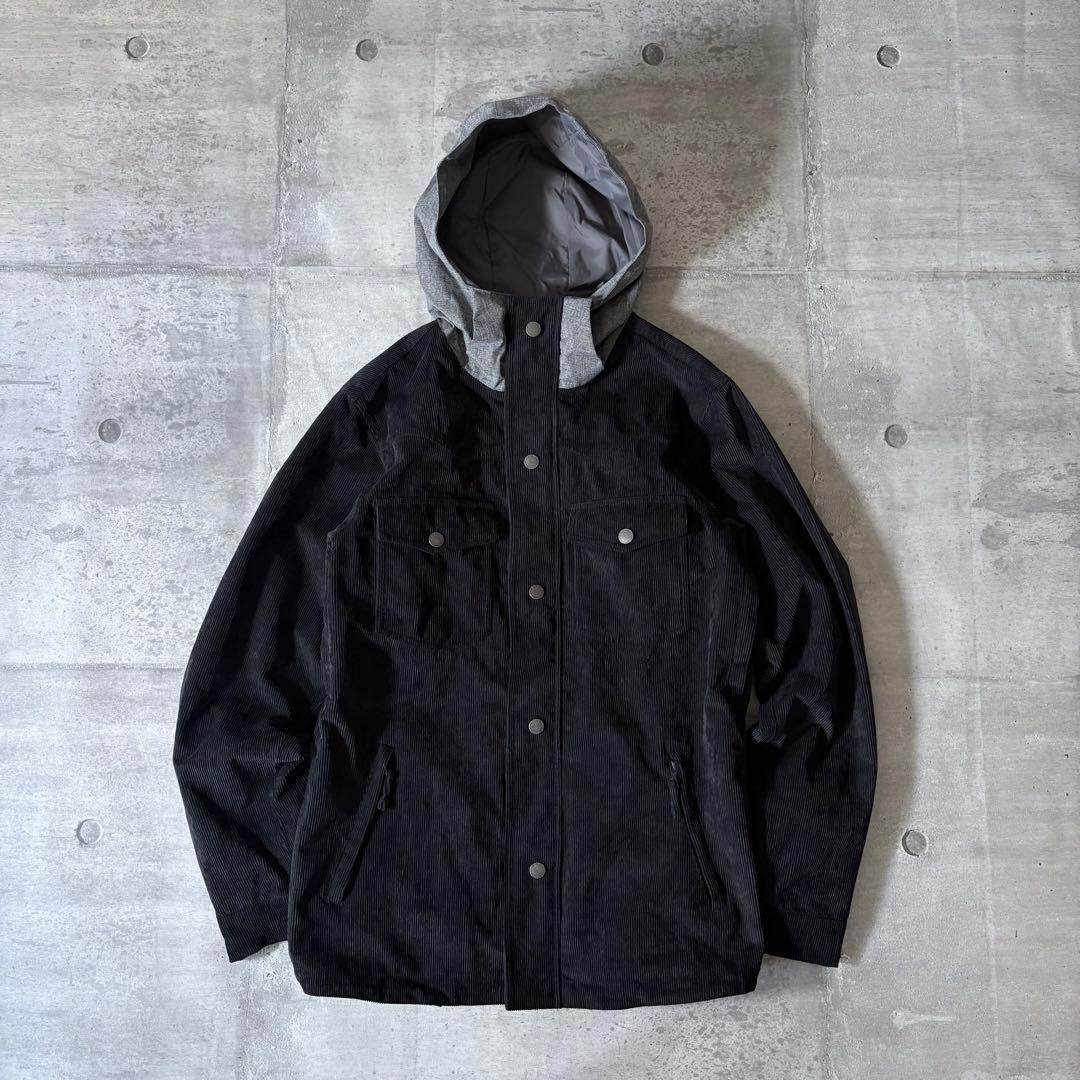 美品 スノーボードウェア 上下セット コーデュロイ 黒 カモフラ ユニセックス