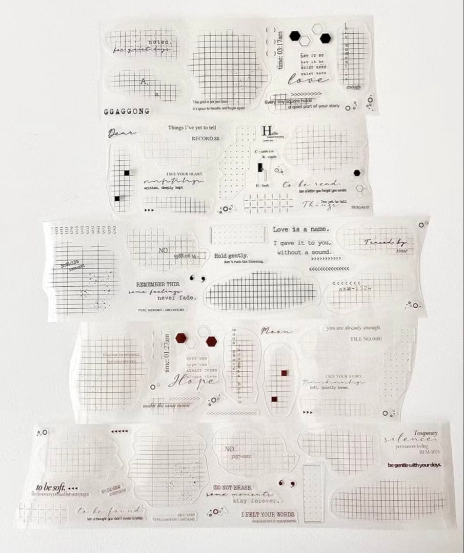 ⑤☆海外マステ☆ ggaggong さん Pale Grid （亮面）ダイカット