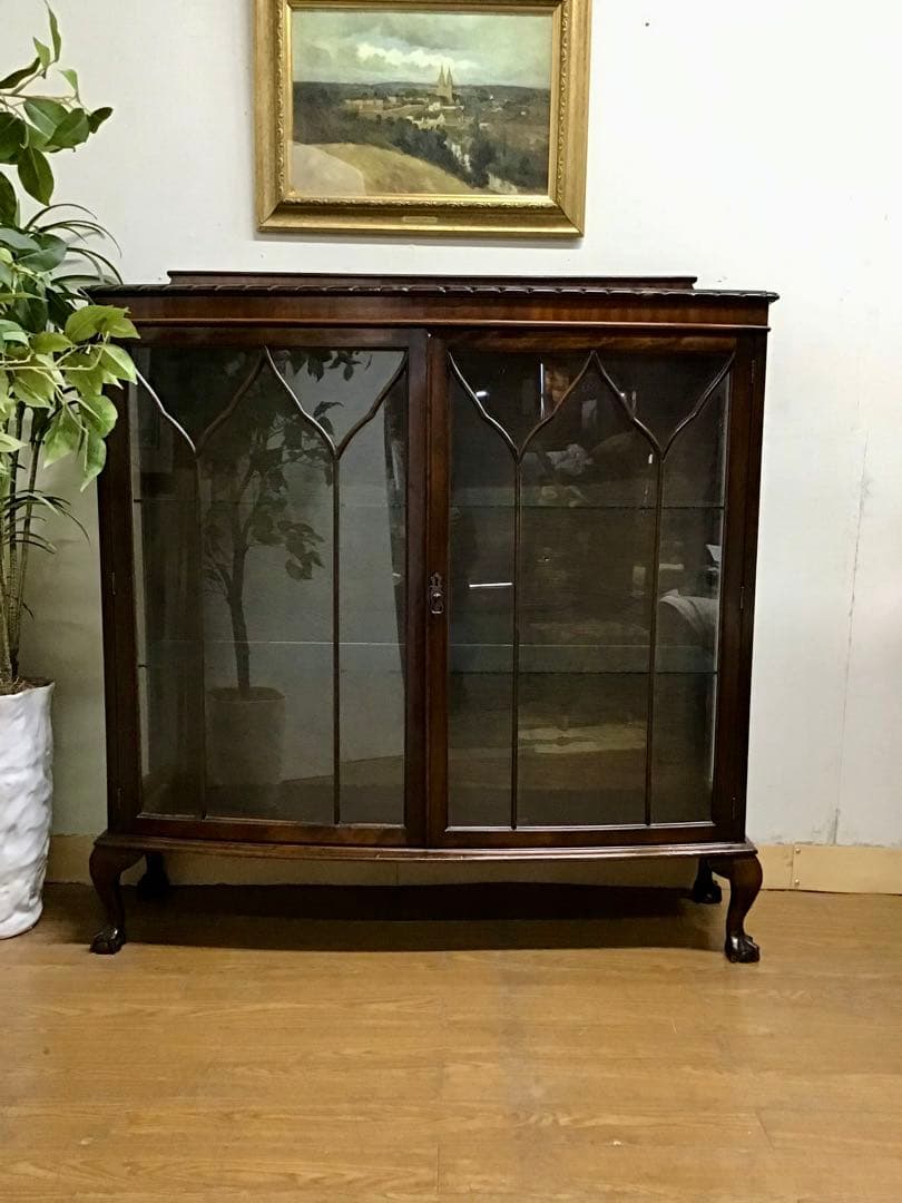管220☆イギリス製☆アンティーク☆チャイナキャビネット☆マホガニー