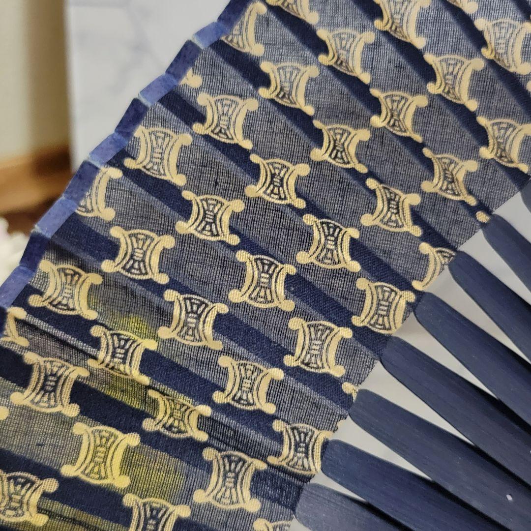 CELINE　上品　総柄　ロゴ　扇子　浴衣　夏祭り　おでかけに　スーツ　ドレス