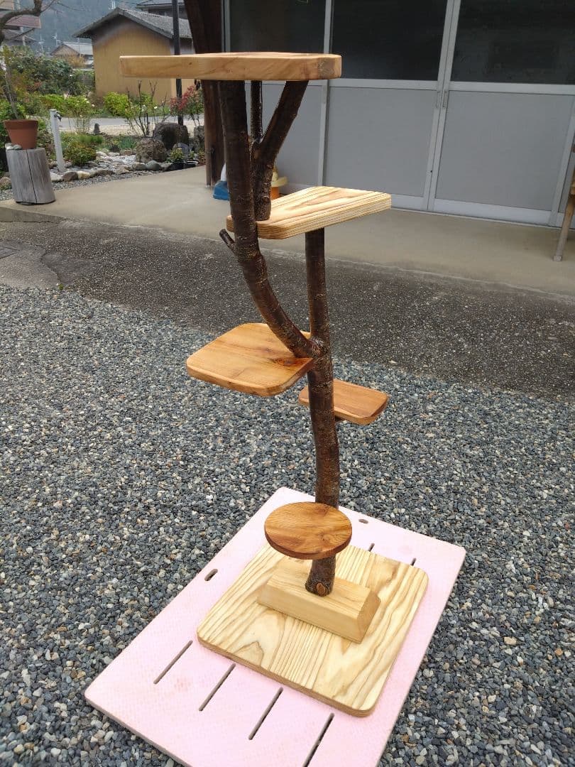 木製キャットタワー 据え置き型　桜❕