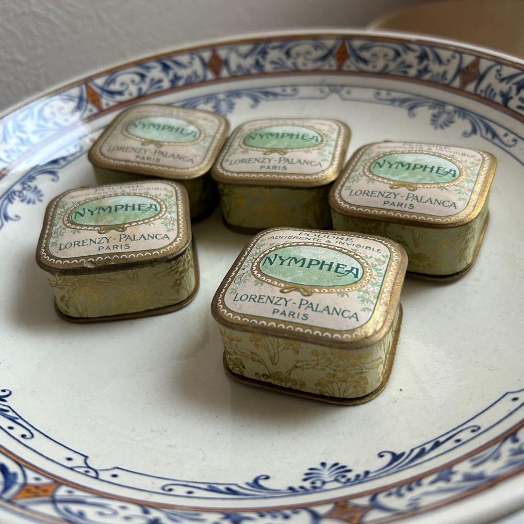フランスアンティーク　NYMPHEA パウダーボックス　5個セット