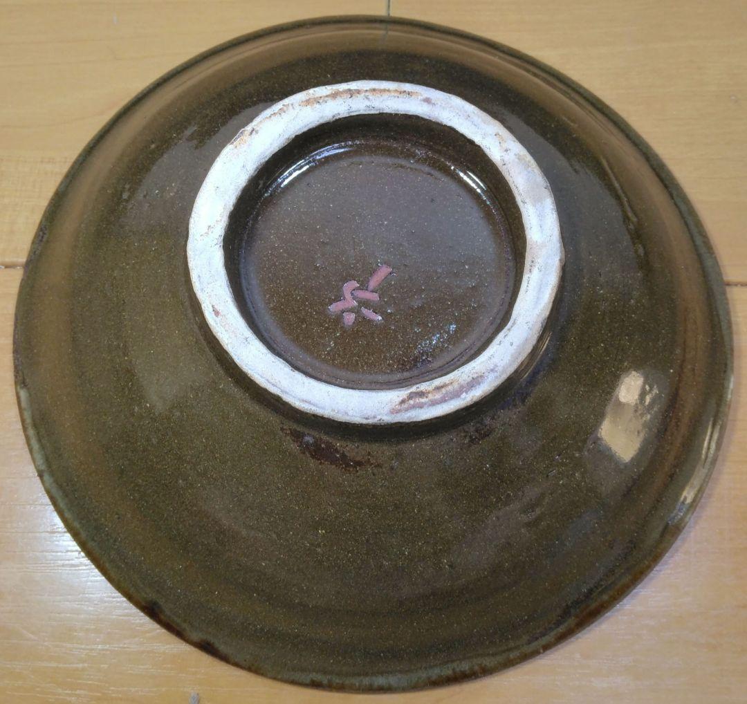 人間国宝 金城次郎 魚紋皿 栞 共箱 美品 壺屋焼 壷屋焼 やちむん魚2匹井桁2