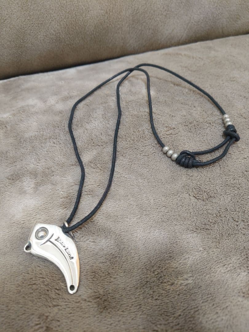 美品 希少 村田基 着用 ウォーターランド シルバーネックレス 釣り