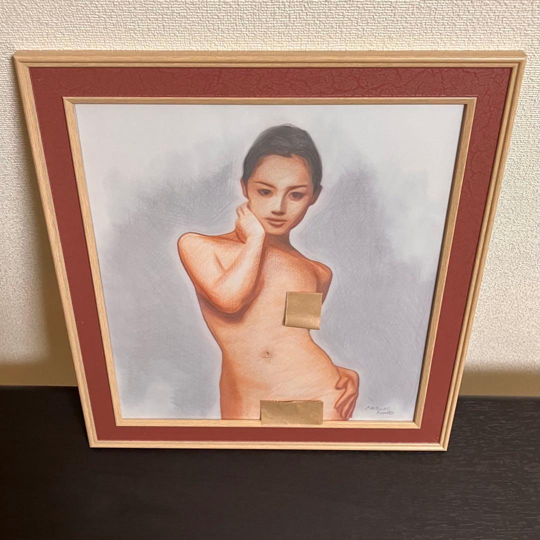 女優画25 額装品　額縁寸法32.0㎝×29.0㎝×1.5㎝　カラー着色　定款付