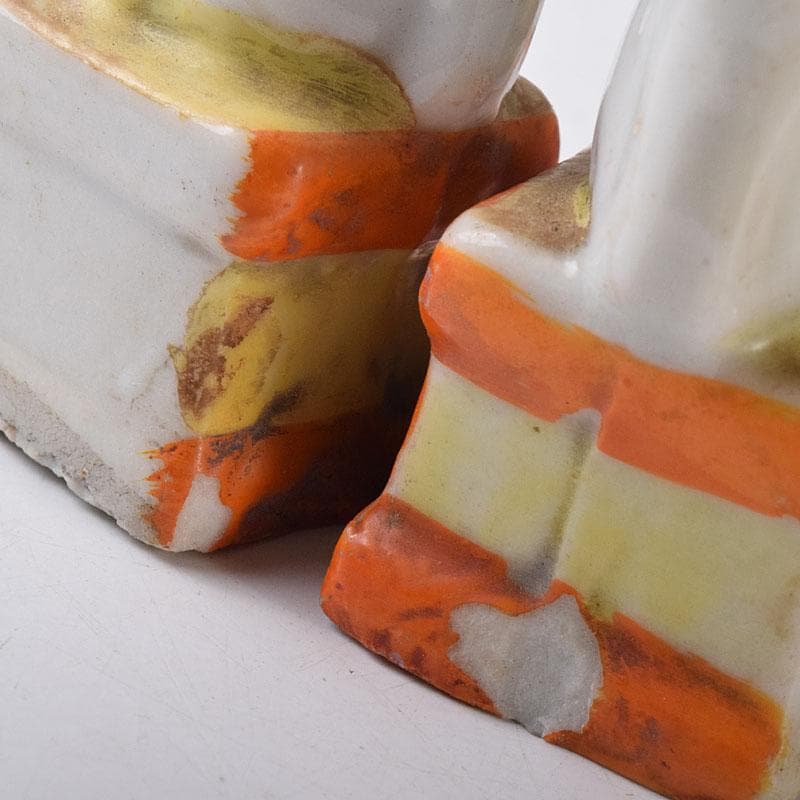 陶器製　色絵金彩　お稲荷さん　狐　3点まとめて　M　R8593