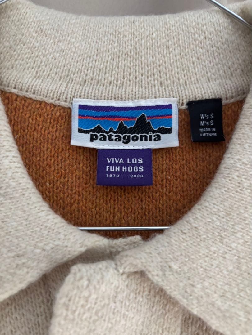 パタゴニア50周年記念 リサイクルウールブレンドラグビーセーター ドライマンゴー