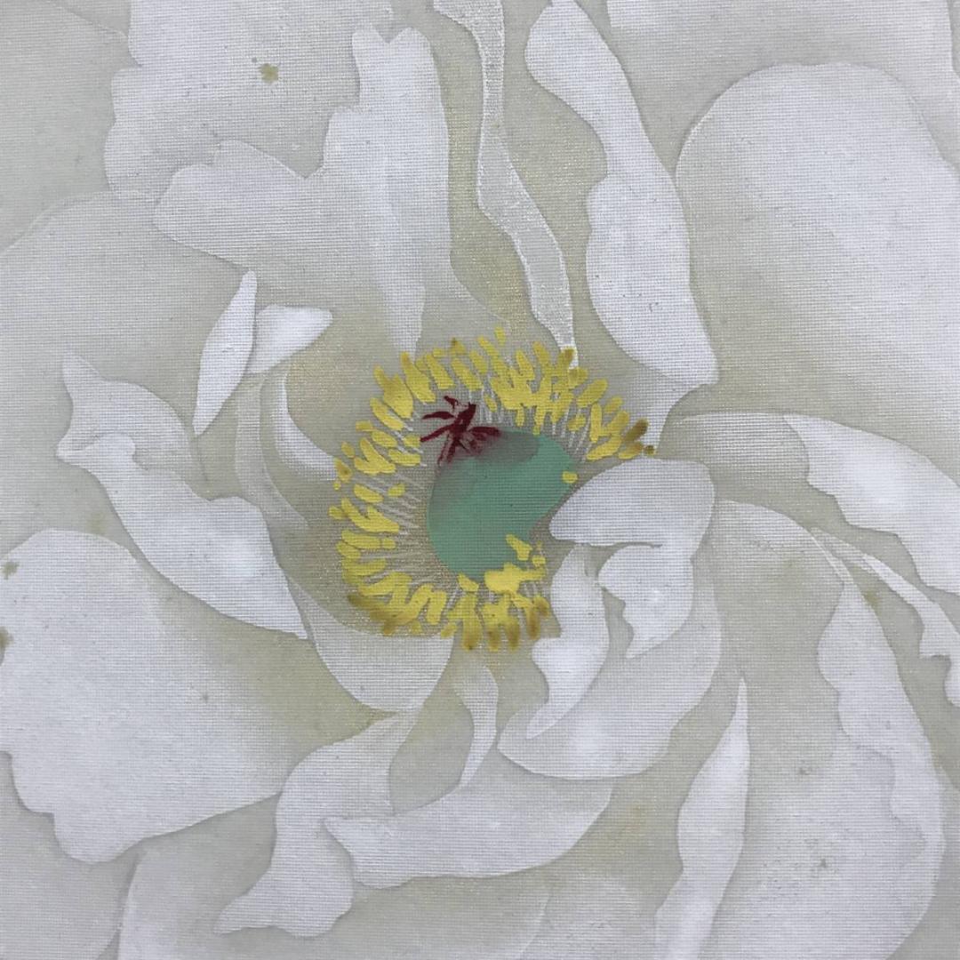 【真作】鈴子輝月/牡丹図/花図/ボタン図/掛軸☆宝船☆AD-730