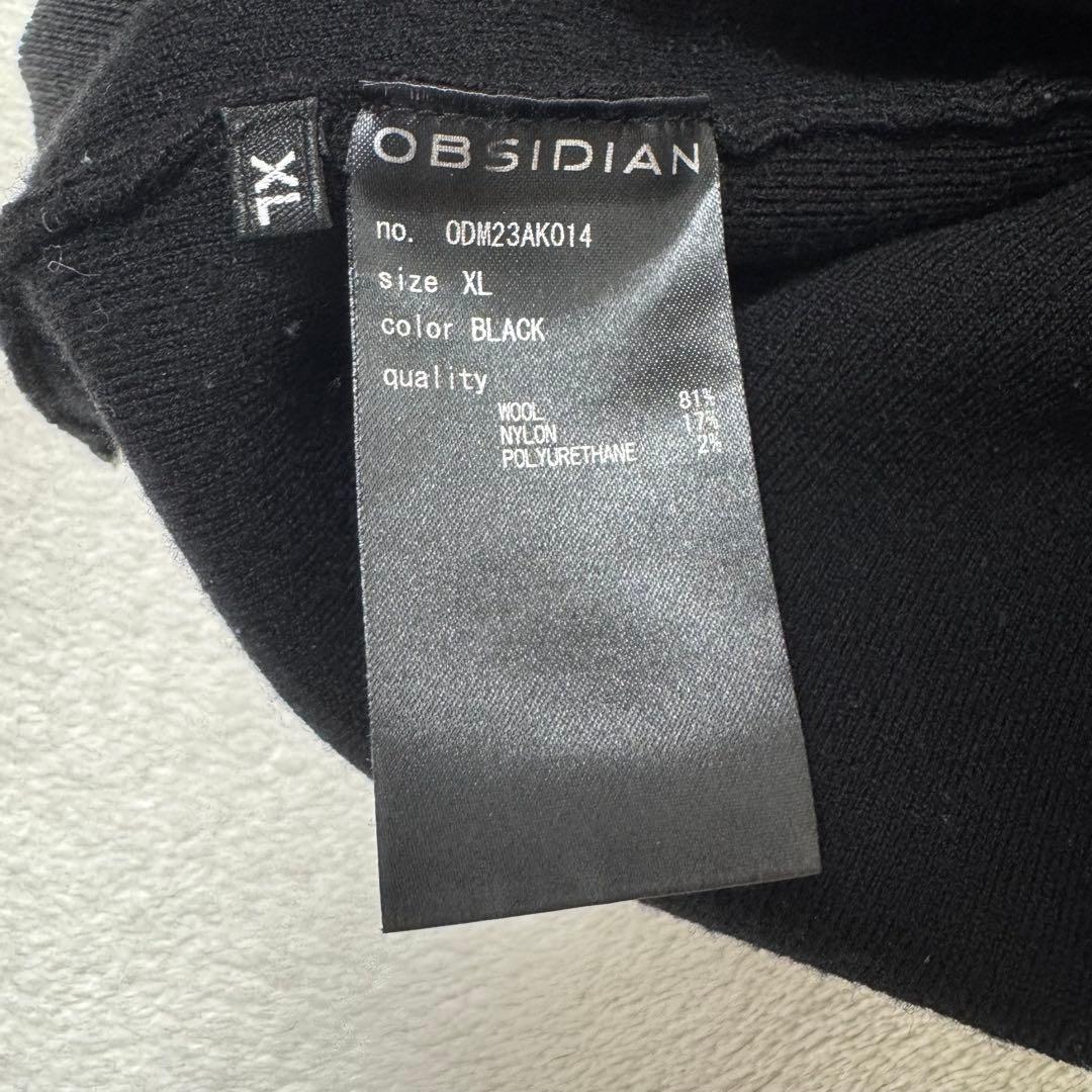 OBSIDIAN オブシディアン ハイゲージウール ニットフーディー XL 黒