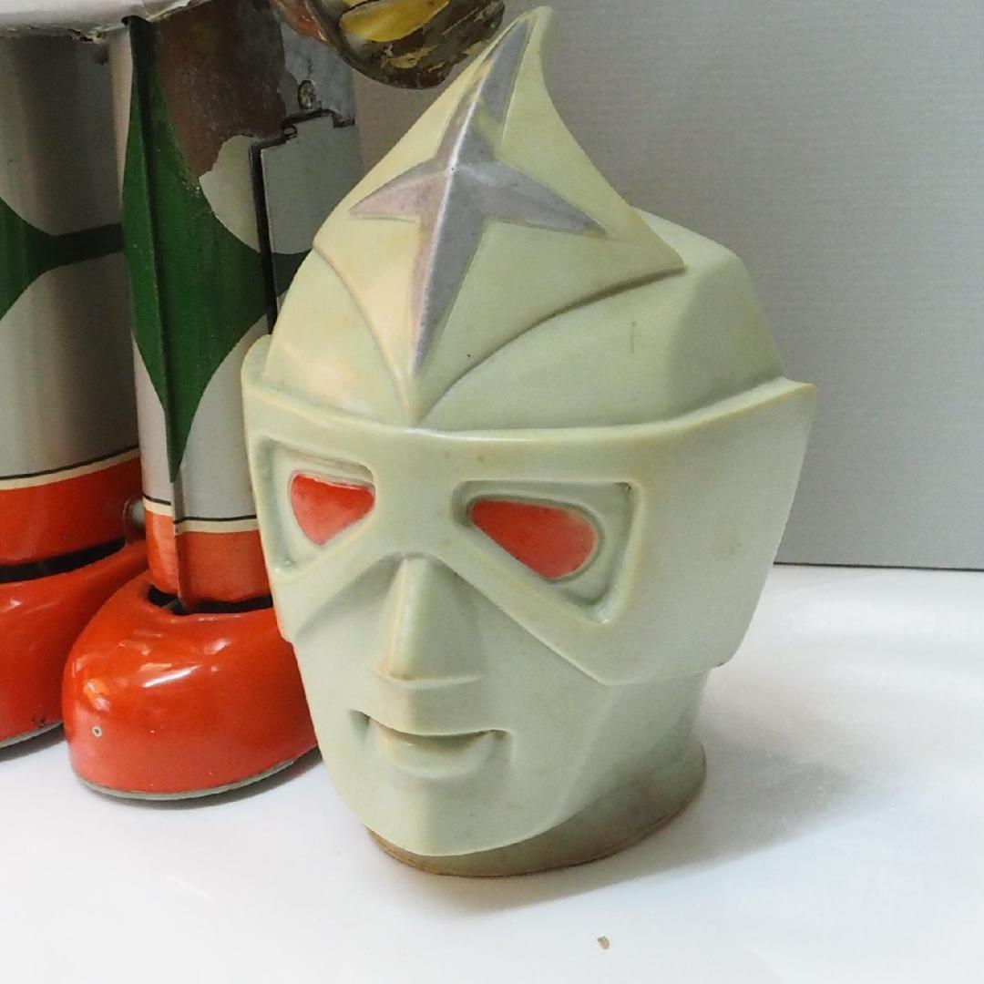 ブルマァク【ミラーマン仮面付き電動歩行 リペイント補修有】ブリキ製ロボットTIN