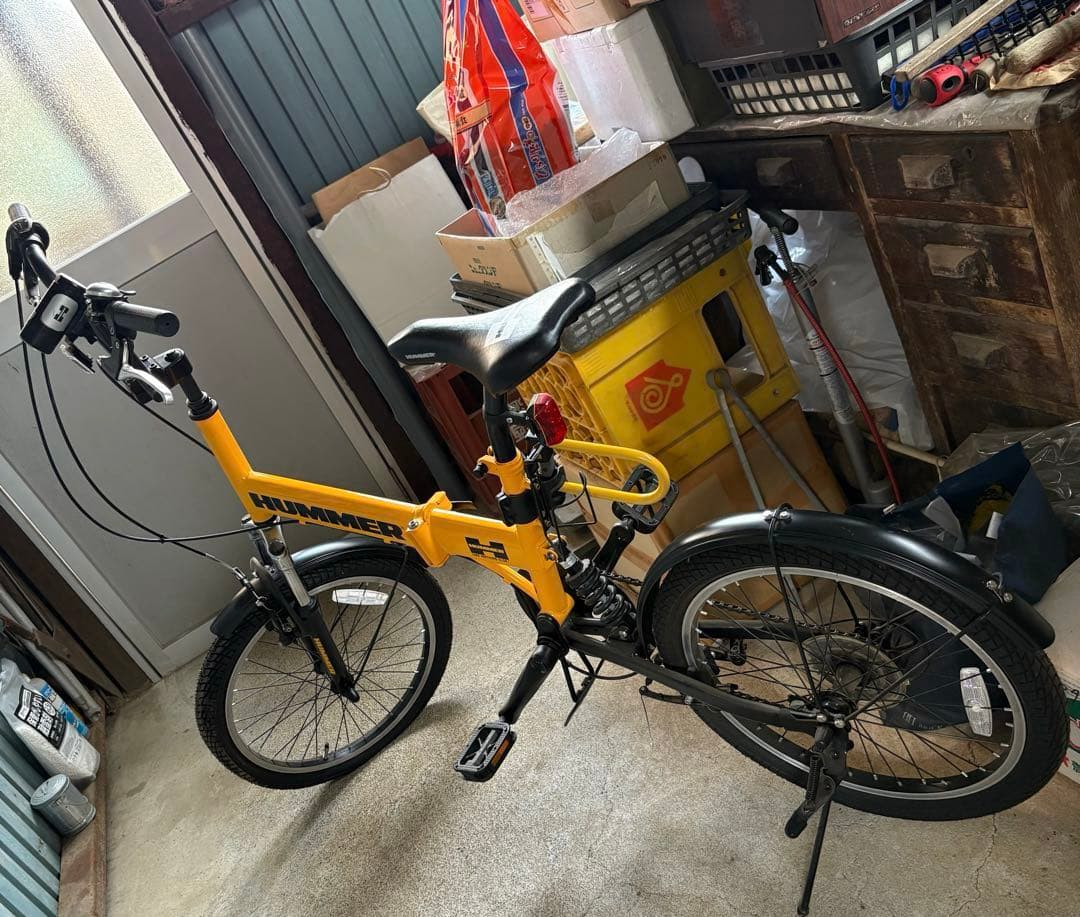 HUMMER 折りたたみ自転車 イエロー　カスタム　20インチ　引取り限定