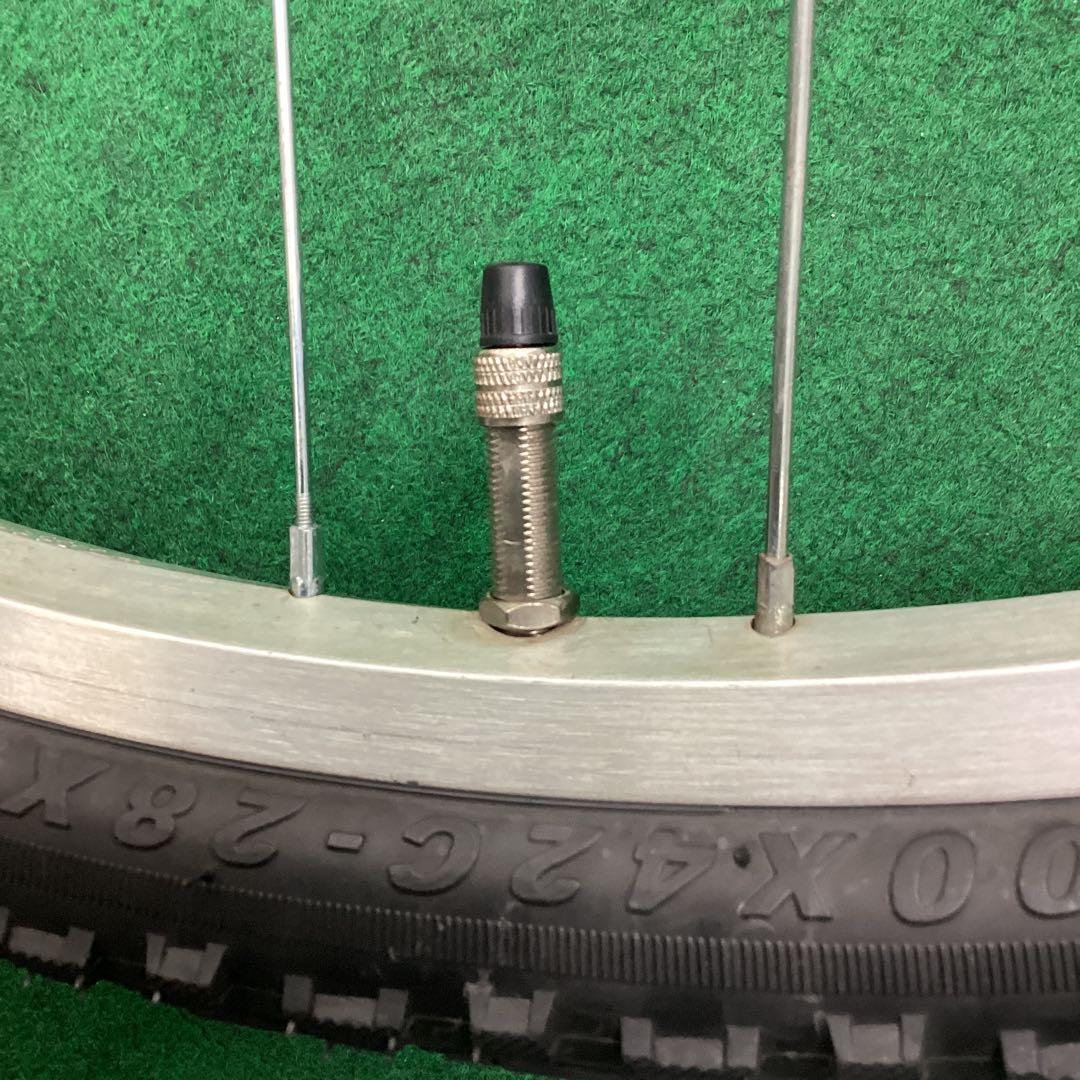 完組アルミホイール　後輪　700x42C タイヤ付　ON