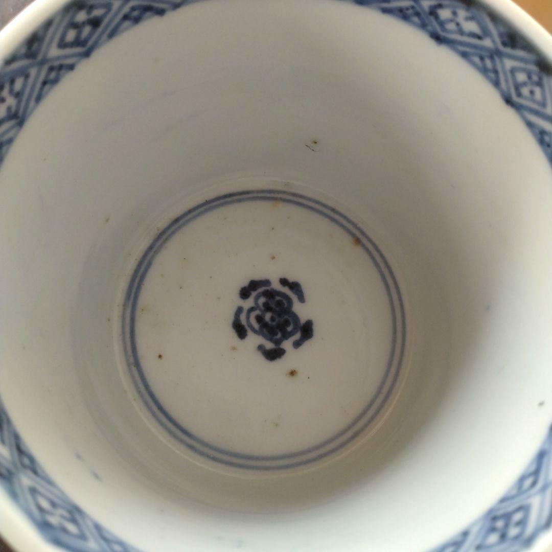 古伊万里染付波八卦文蕎麦猪口江戸時代