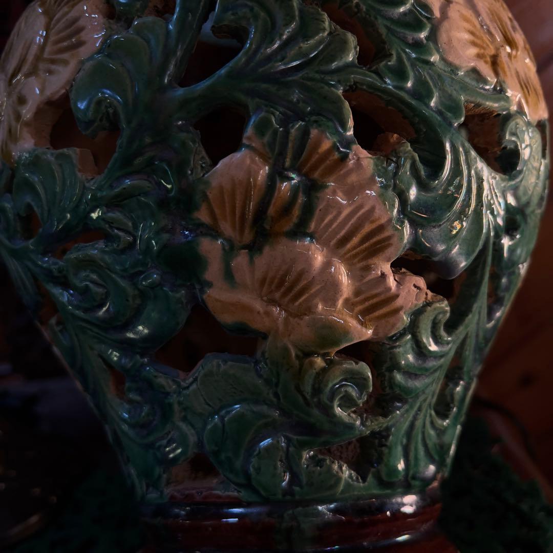 宋磁 宋三彩 中国 宋代 透かしあり 唐三彩