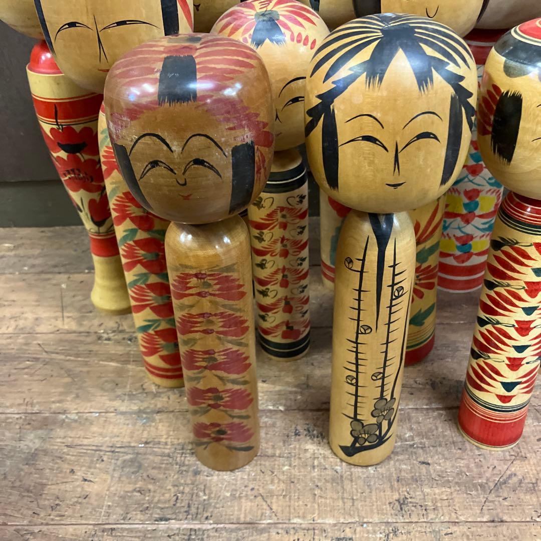 D-3 昭和レトロ 【希少/まとめて】伝統こけし 12体セット 大量コレクション