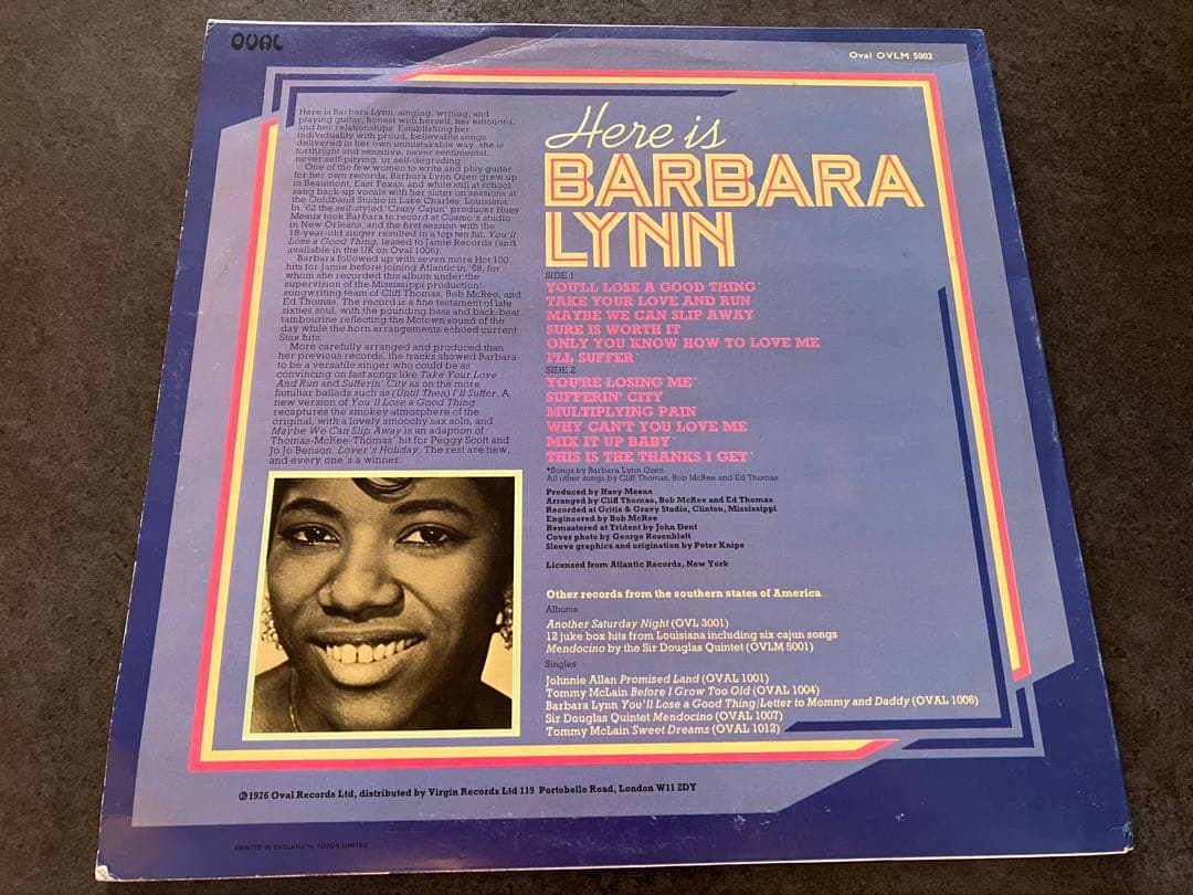 Here is Barbara Lynn サイン入りレコード英国盤美盤　稀少盤