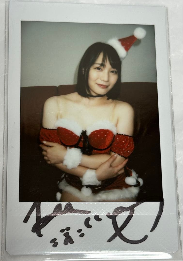 鈴村あいり　直筆サイン入りチェキ　チェキ　サンタ　コスプレ